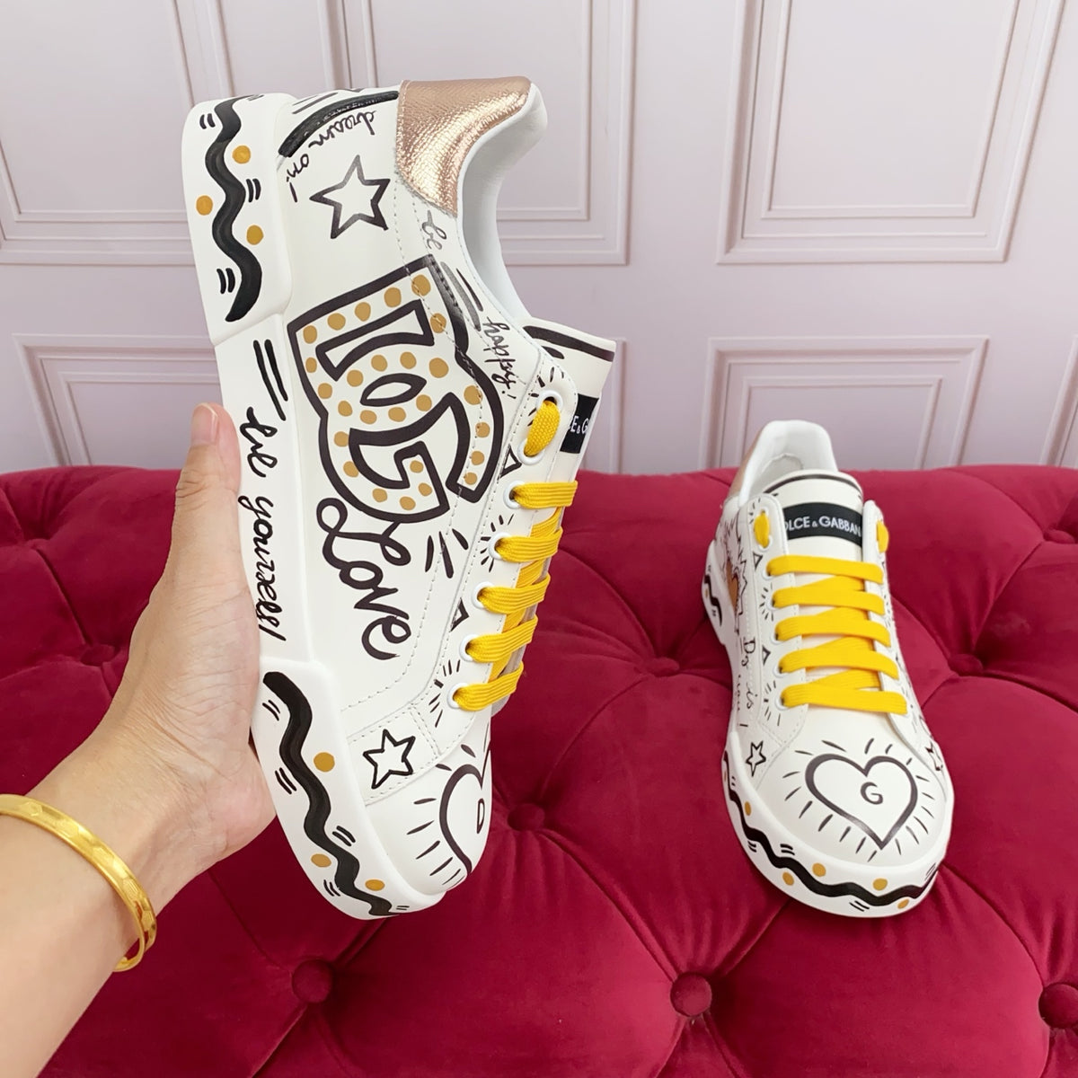 Dolce & Gabbana DG Heavy-Craft Calfskin Sneakers with 5D Accents