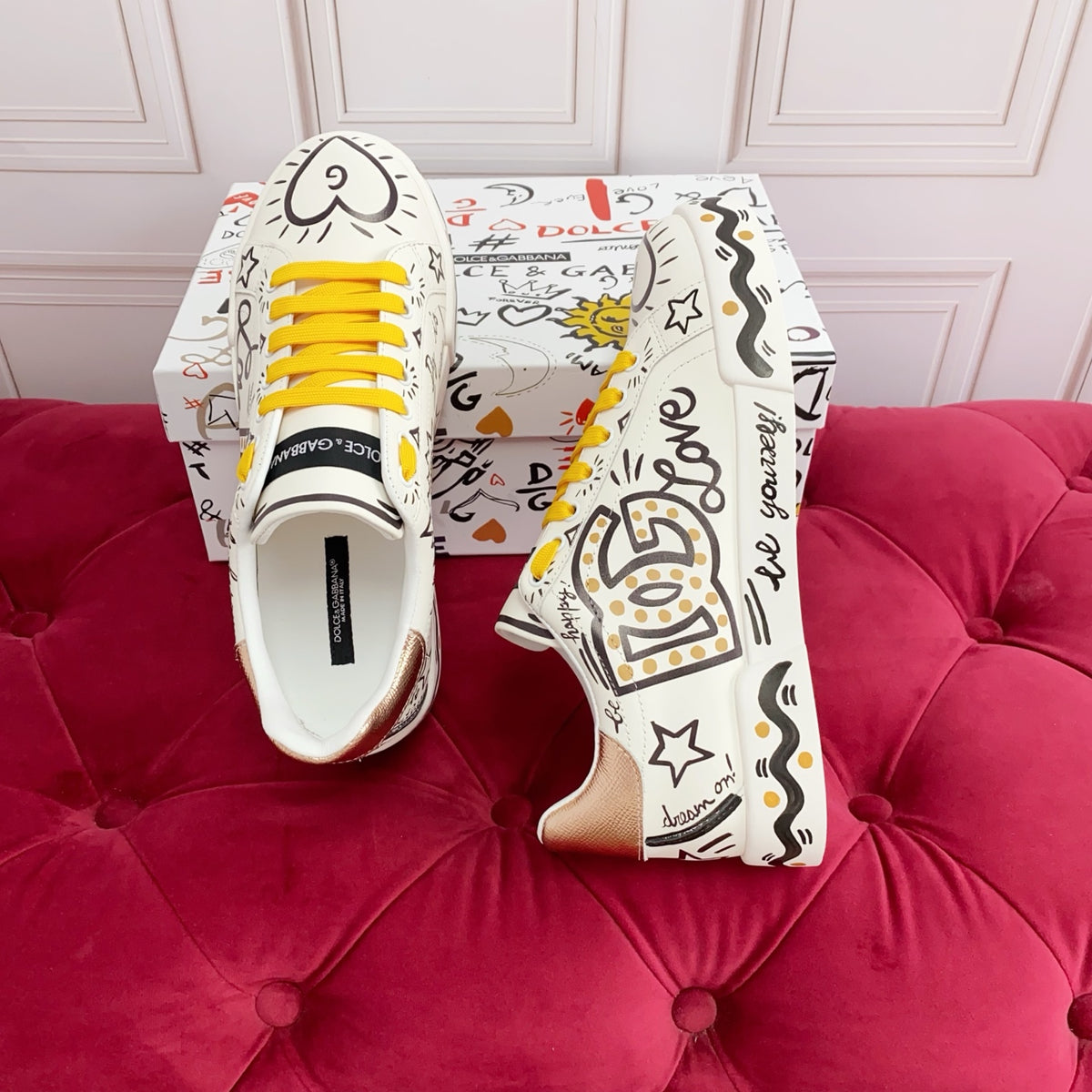 Dolce & Gabbana DG Heavy-Craft Calfskin Sneakers with 5D Accents