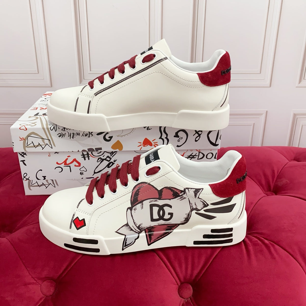 Dolce & Gabbana DG Heavy-Craft Calfskin Sneakers with 5D Accents