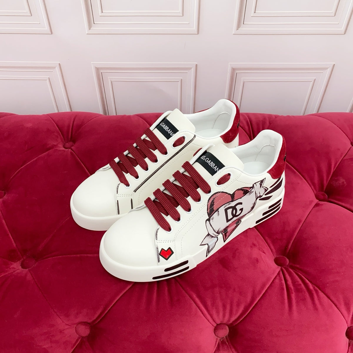 Dolce & Gabbana DG Heavy-Craft Calfskin Sneakers with 5D Accents