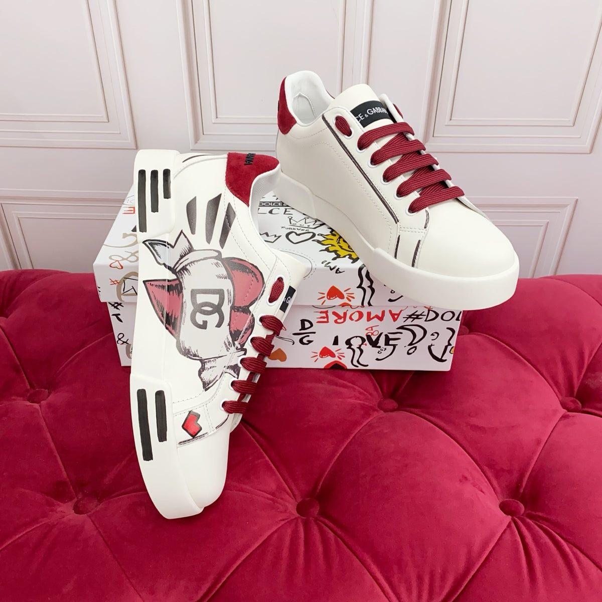 Dolce & Gabbana DG Heavy-Craft Calfskin Sneakers with 5D Accents