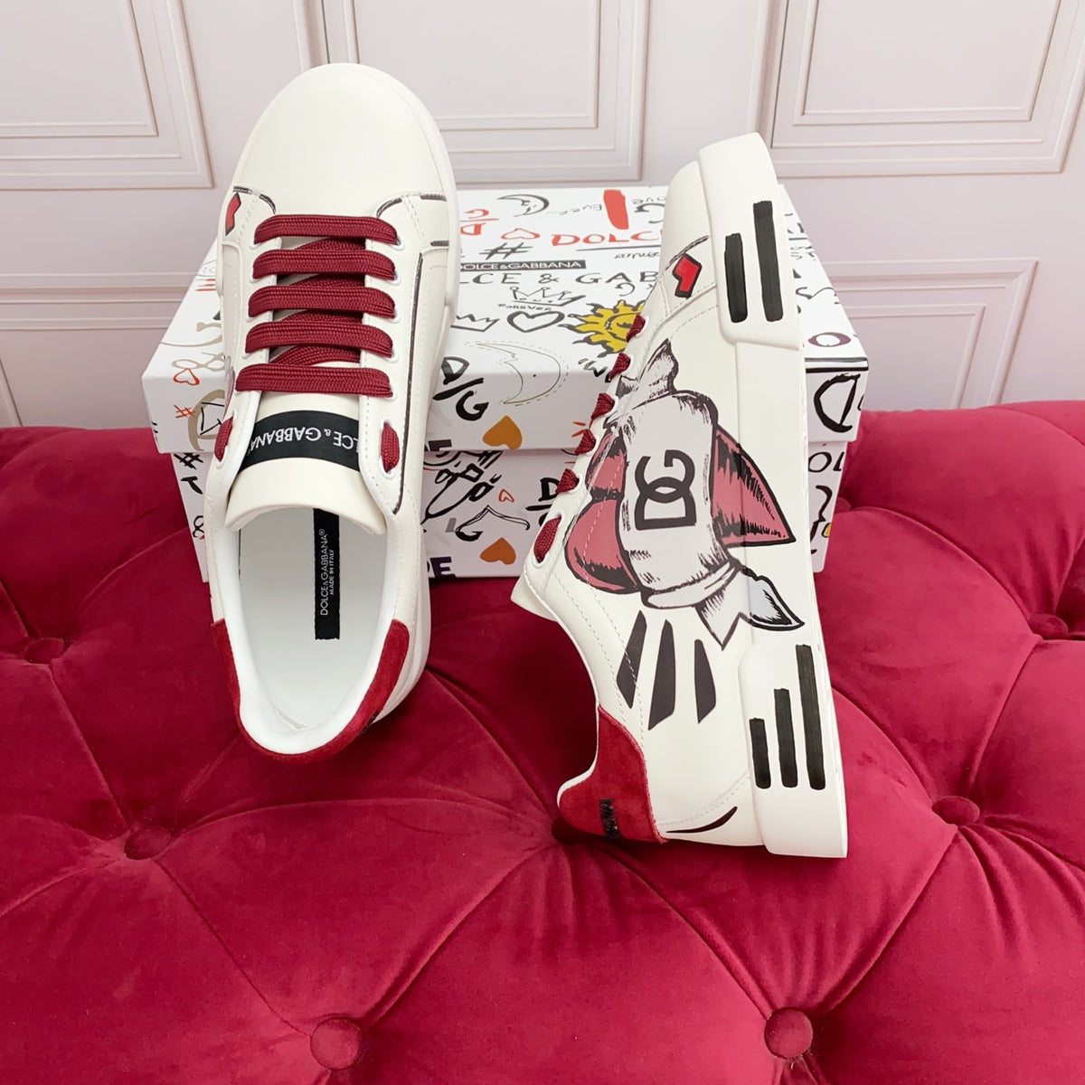 Dolce & Gabbana DG Heavy-Craft Calfskin Sneakers with 5D Accents