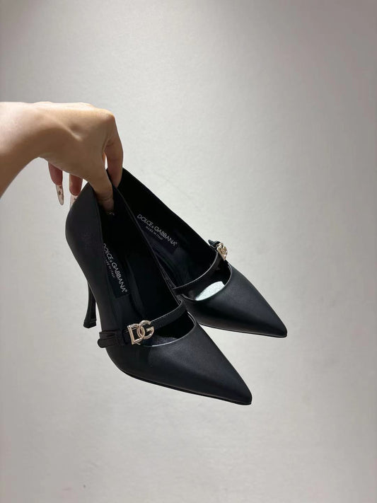 Dolce & Gabbana DG Women's Pointed-Toe Leather Heels
