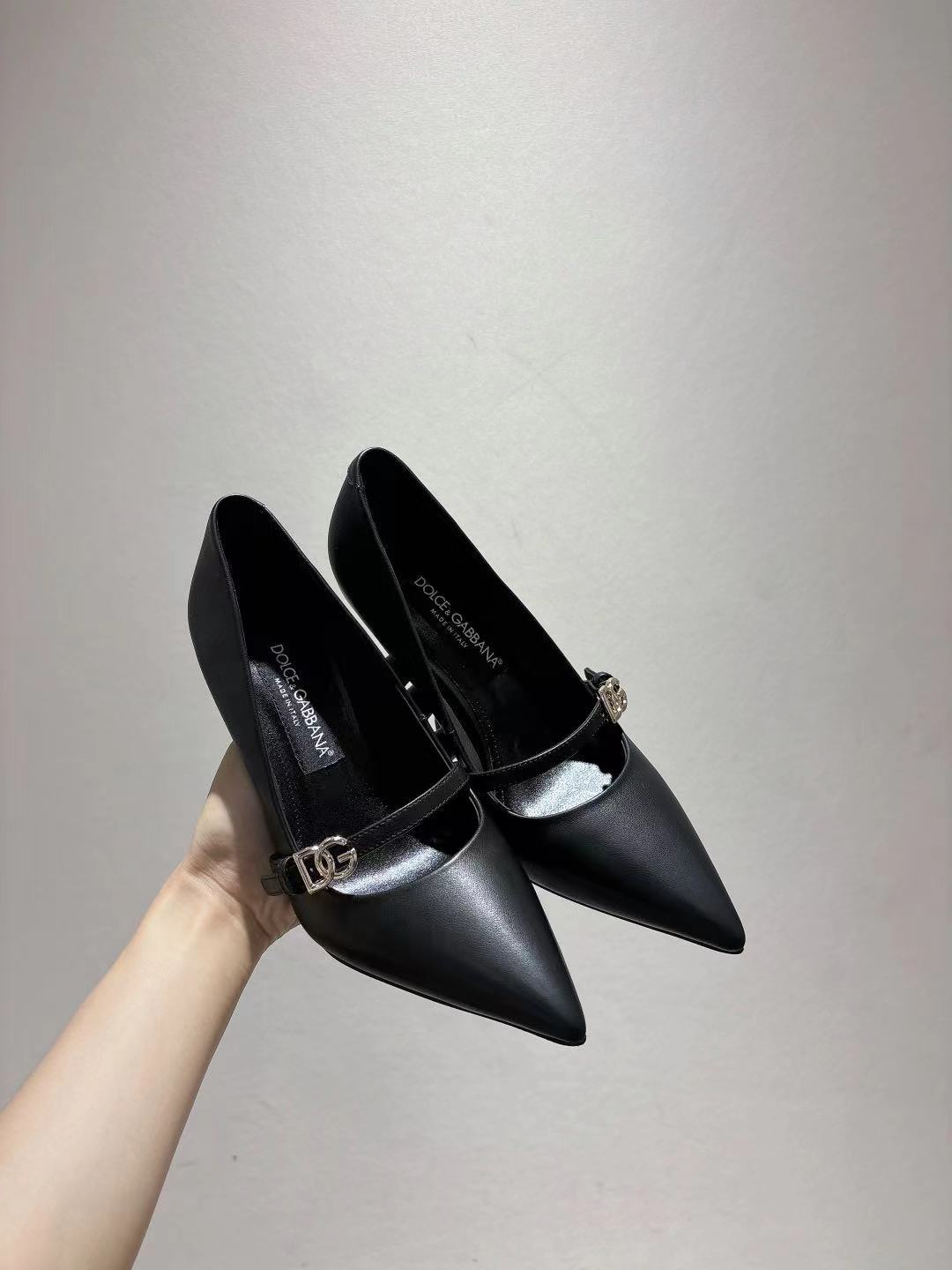 Dolce & Gabbana DG Women's Pointed-Toe Leather Heels