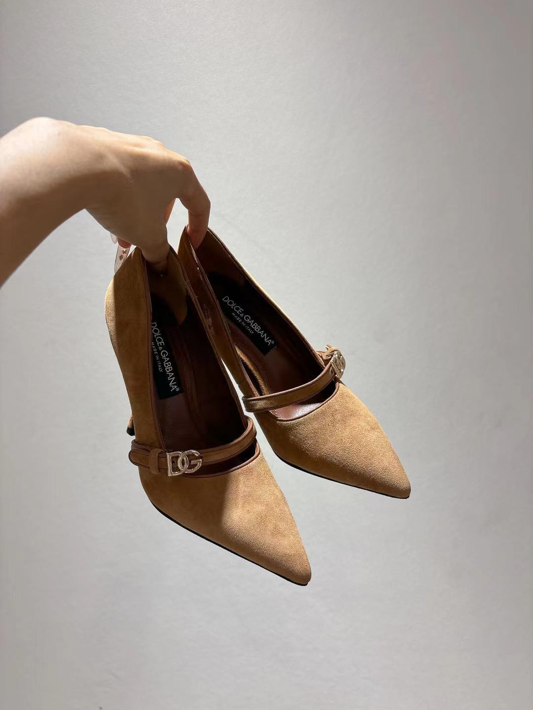 Dolce & Gabbana DG Women's Pointed-Toe Leather Heels