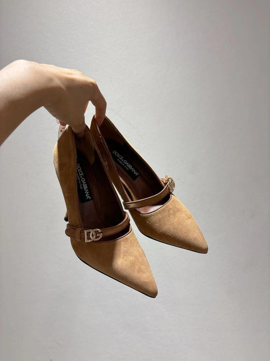 Dolce & Gabbana DG Women's Pointed-Toe Leather Heels