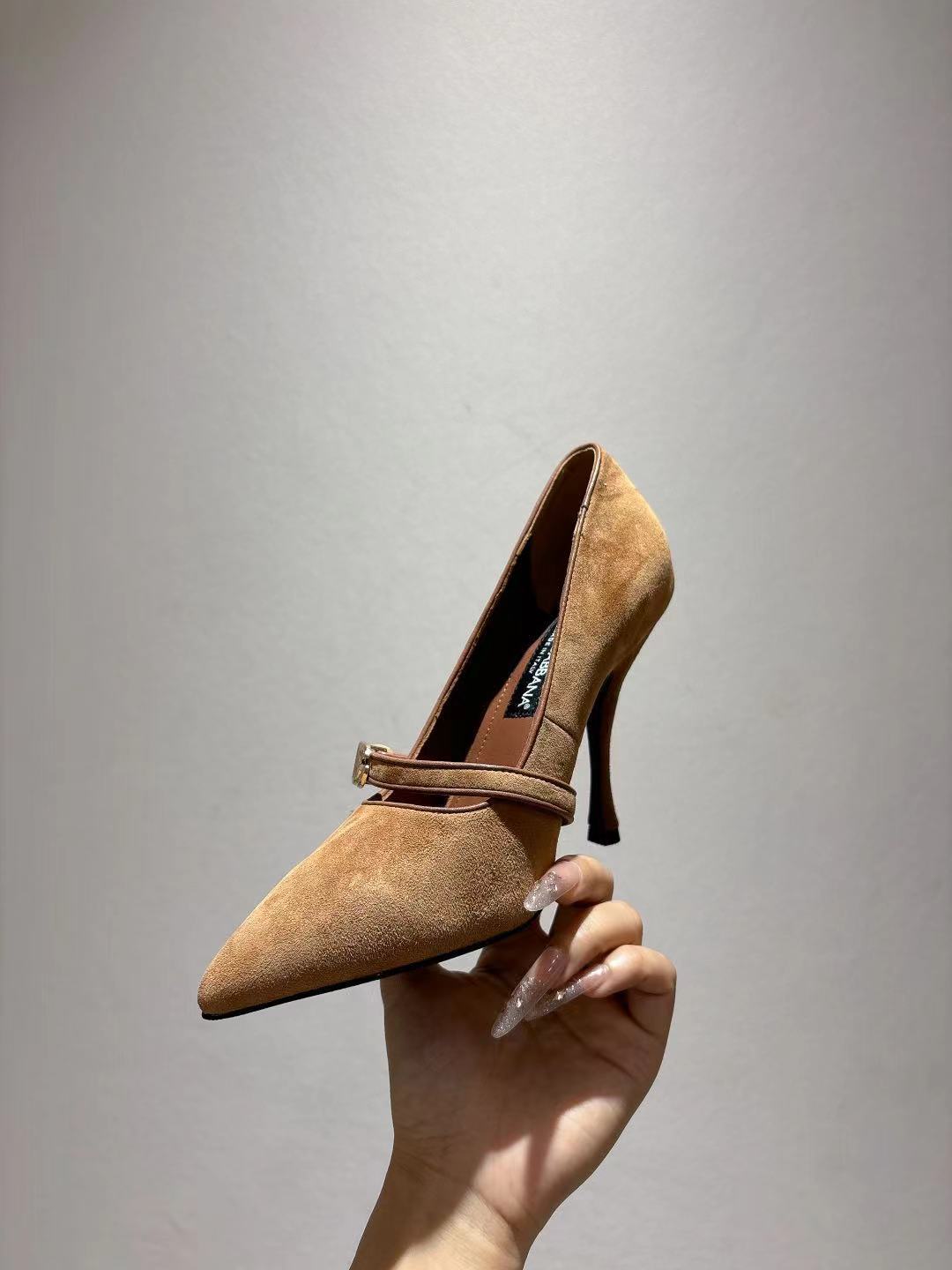 Dolce & Gabbana DG Women's Pointed-Toe Leather Heels