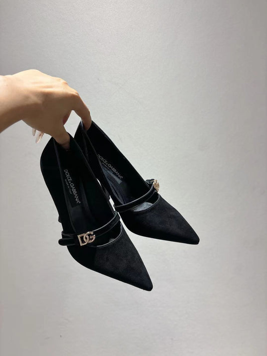 Dolce & Gabbana DG Women's Pointed-Toe Leather Heels