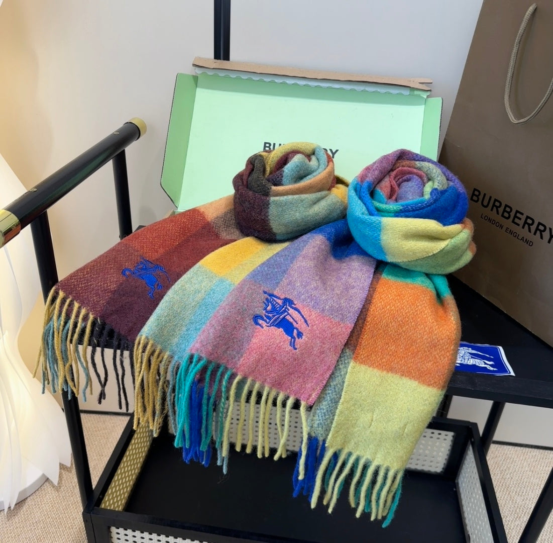 contrast color edgy Scarf for unisex couple - alternate angle view 3