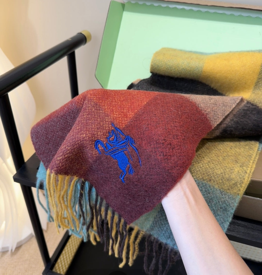 contrast color edgy Scarf for unisex couple - alternate angle view 7