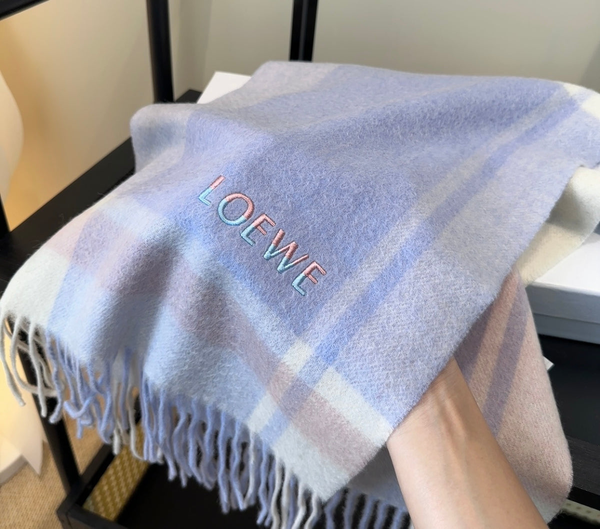 contrast color edgy Scarf for unisex couple - alternate angle view 8