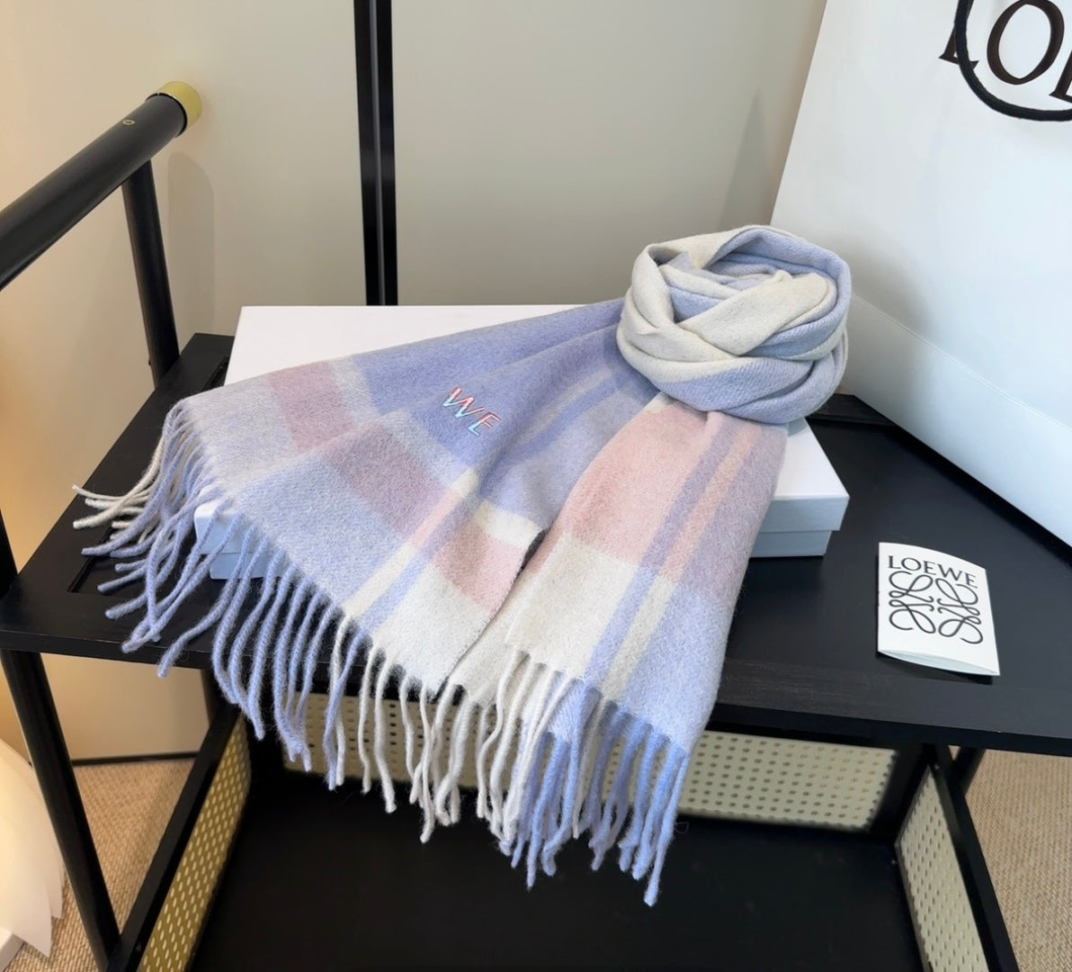 contrast color edgy Scarf for unisex couple - alternate angle view 11
