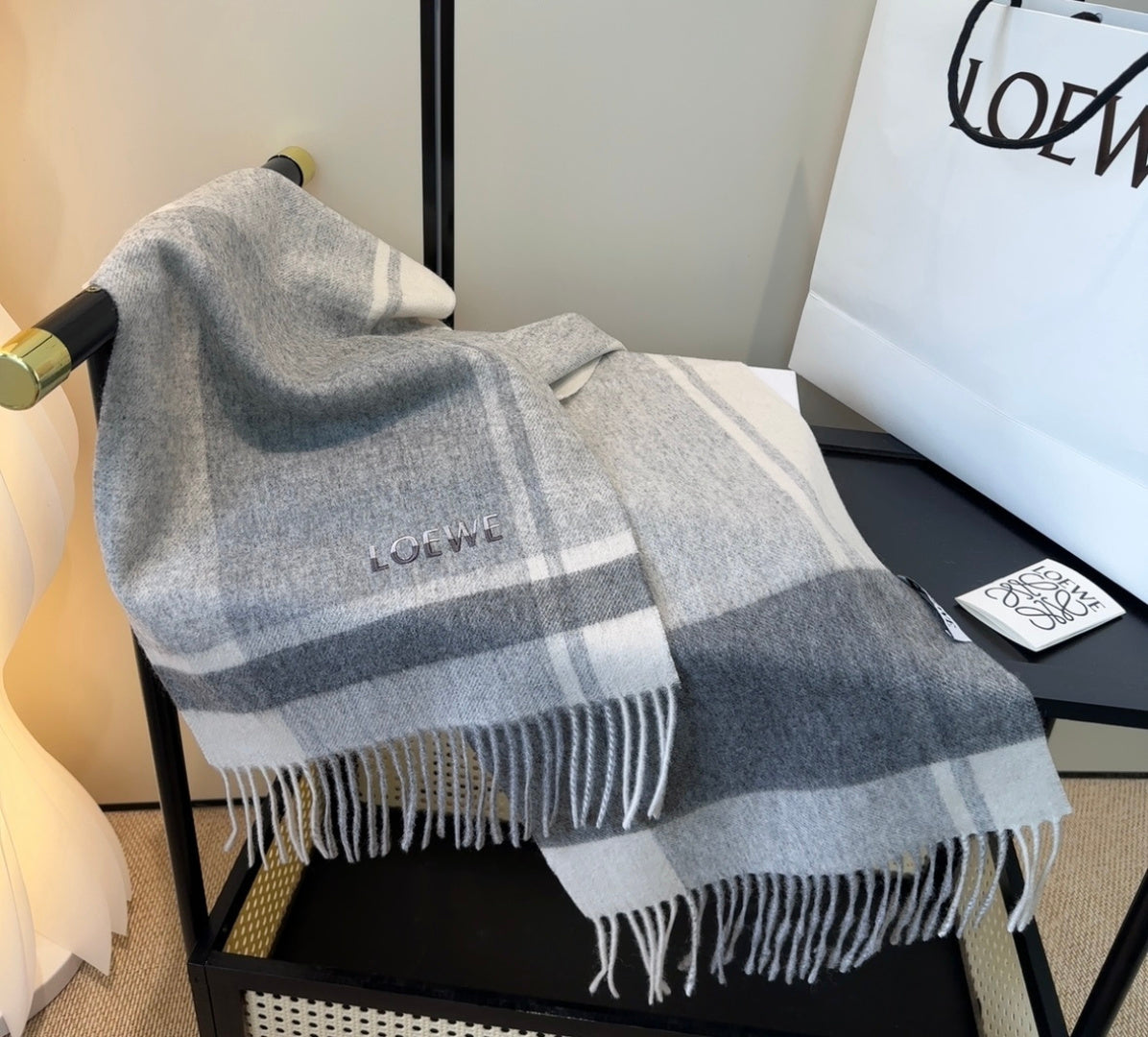 contrast color edgy Scarf for unisex couple - alternate angle view 7