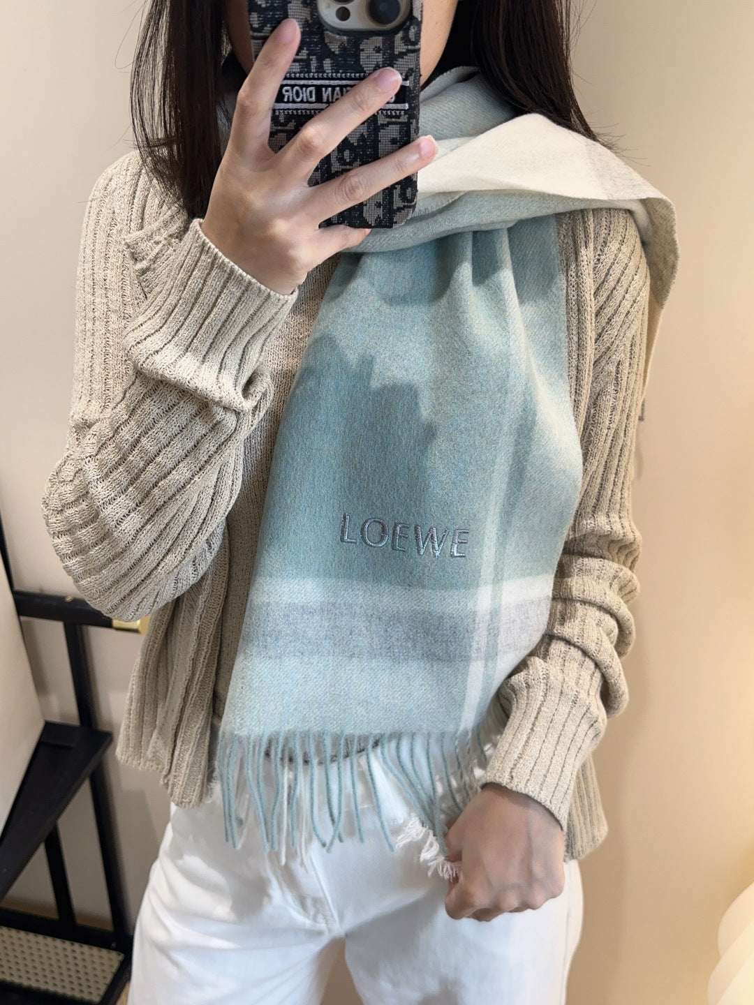 contrast color edgy Scarf for unisex couple - product detail view