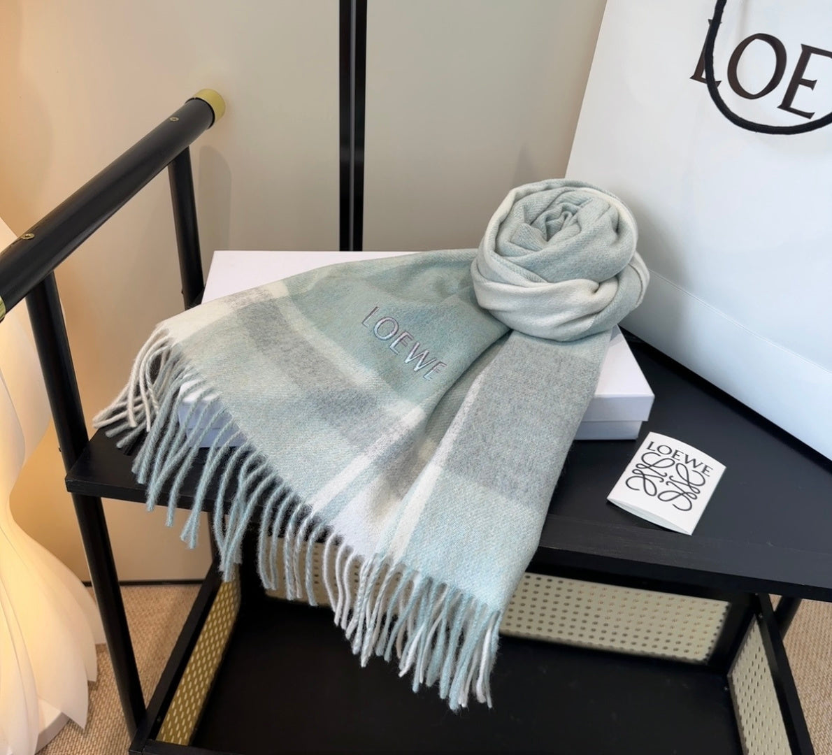 contrast color edgy Scarf for unisex couple - alternate angle view 11