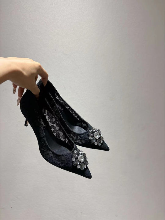 Dolce & Gabbana DG Women's Lace-Mesh Heels