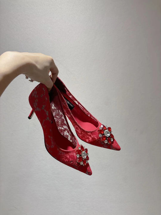 Dolce & Gabbana DG Women's Lace-Mesh Heels