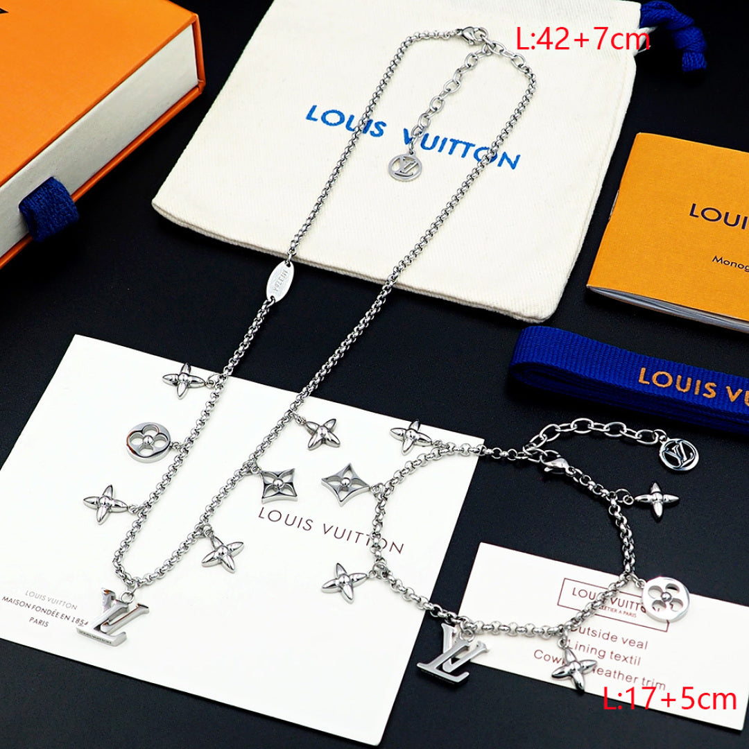 silver metal floral Necklace for women - alternate angle view 11