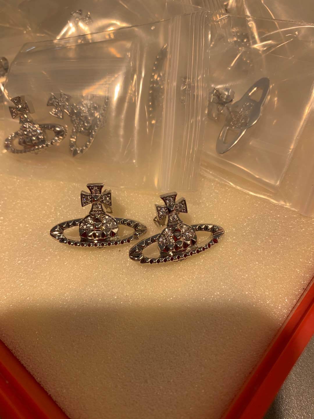 crystal crystal inlaid Stud Earrings for women - alternate angle view 8