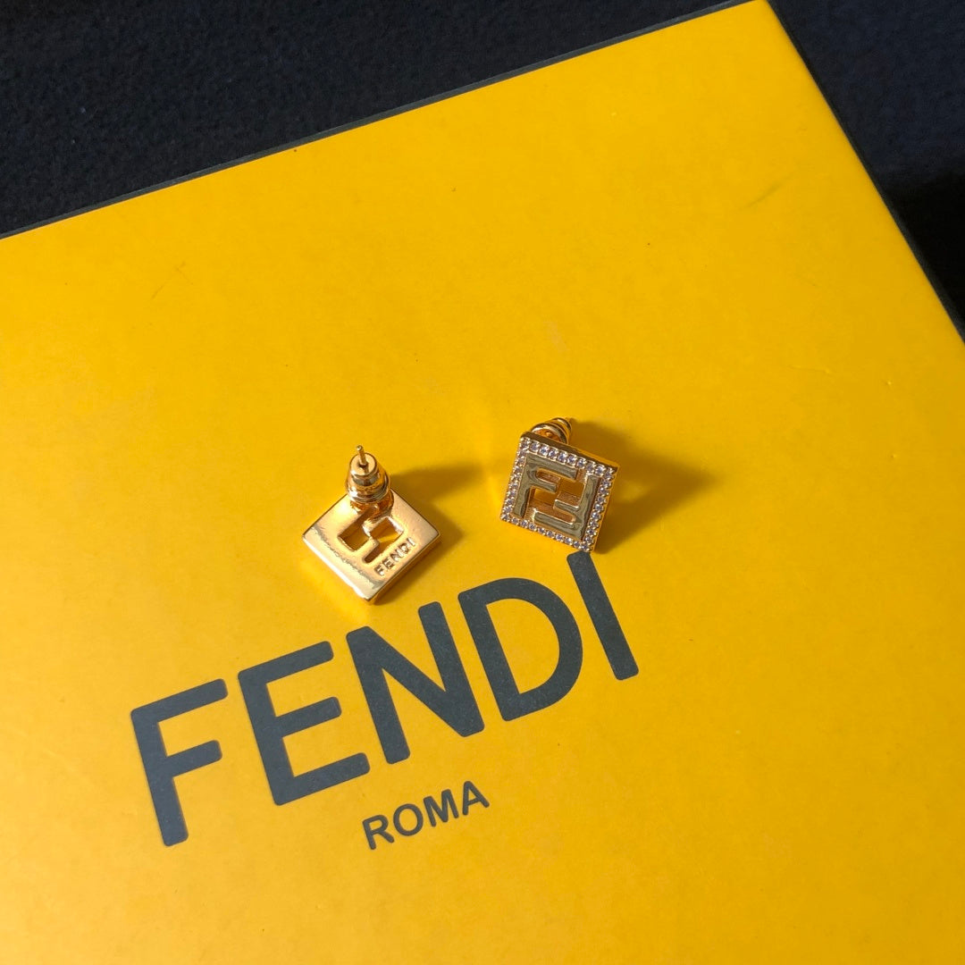 yellow brass delicate Stud Earrings for kids - alternate angle view 7