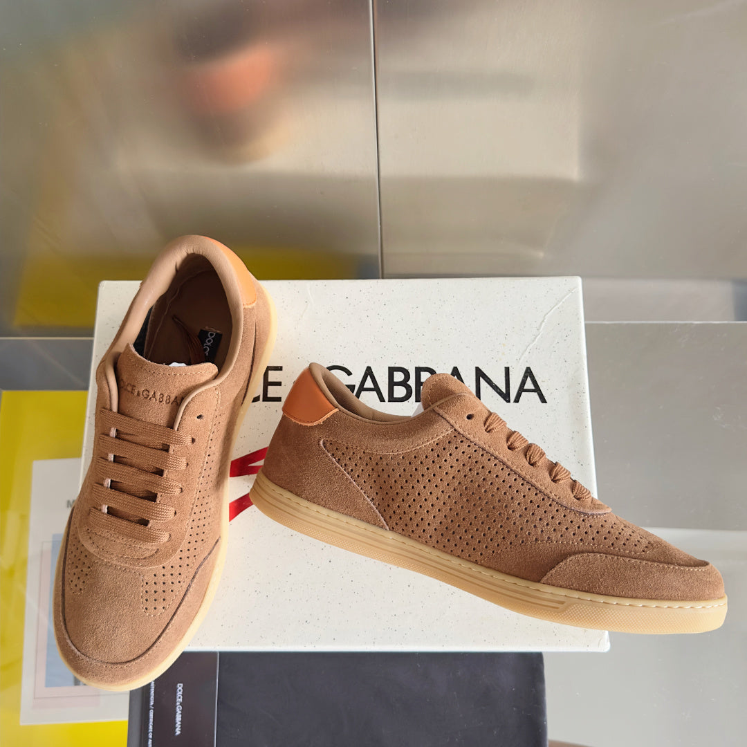 Dolce & Gabbana DG Silk Calfskin & Nubuck Casual Sneakers