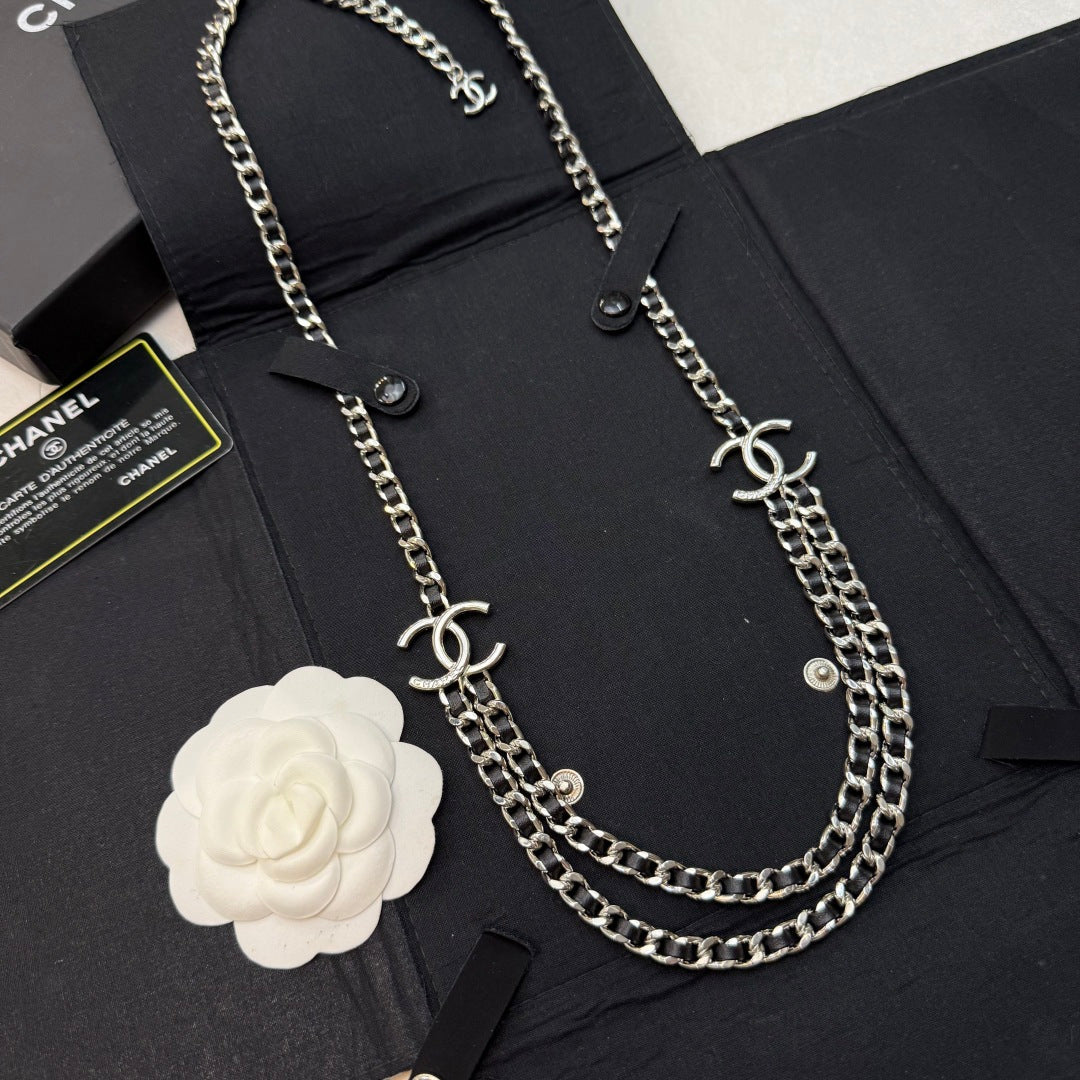 black brass chain Sweater for women - alternate angle view 6