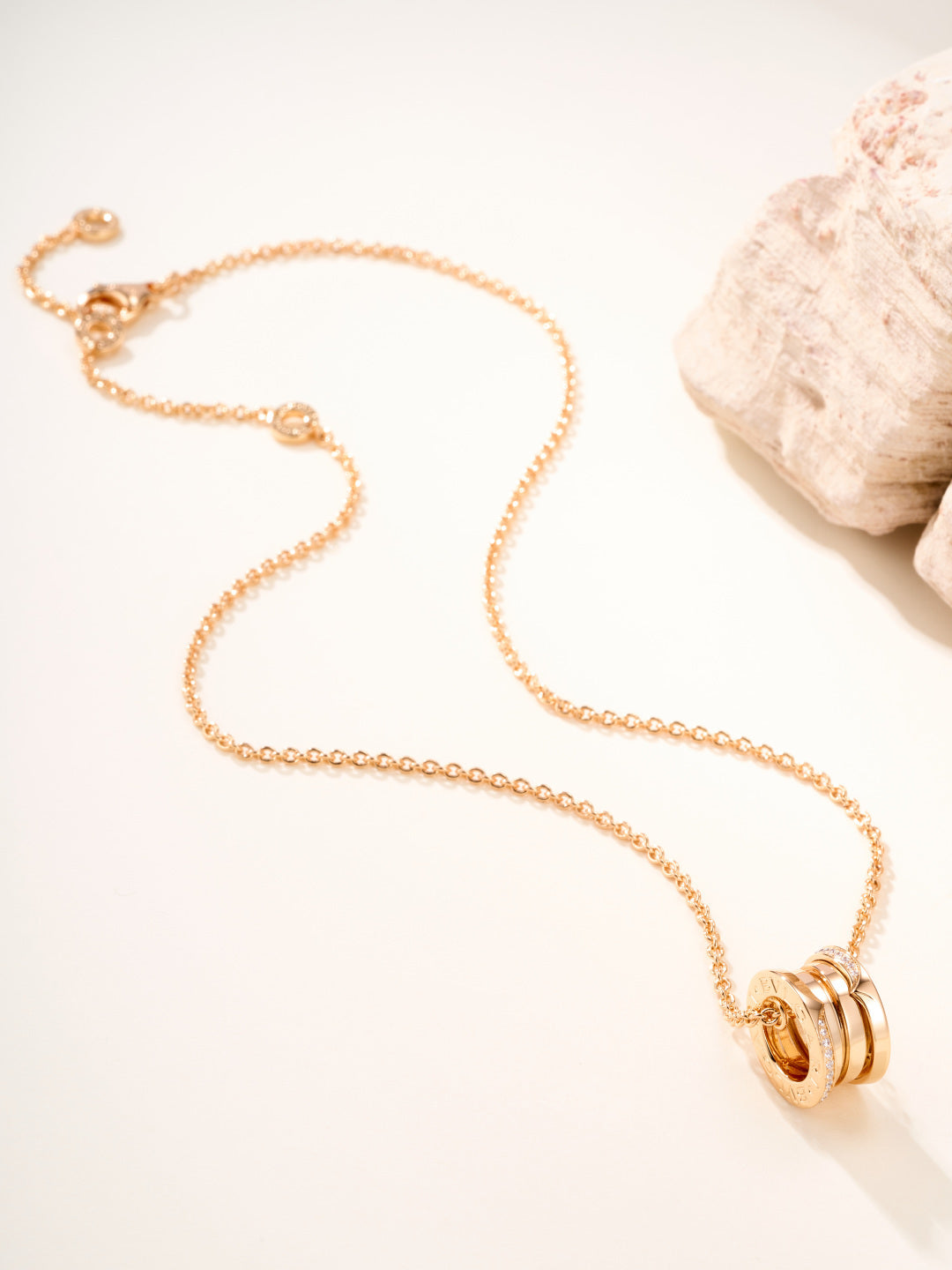 gold crystal inlaid Pendant for women - alternate angle view 4