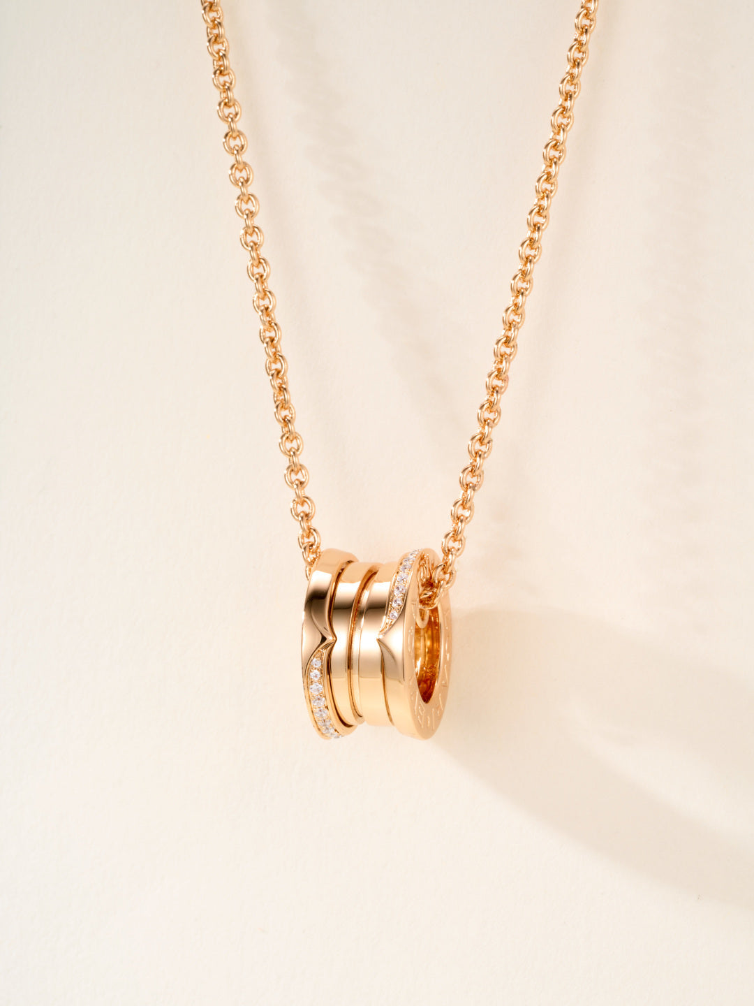 gold crystal inlaid Pendant for women - alternate angle view 2