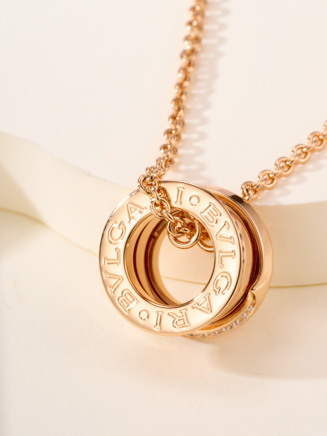 gold crystal inlaid Pendant for women - alternate angle view 8