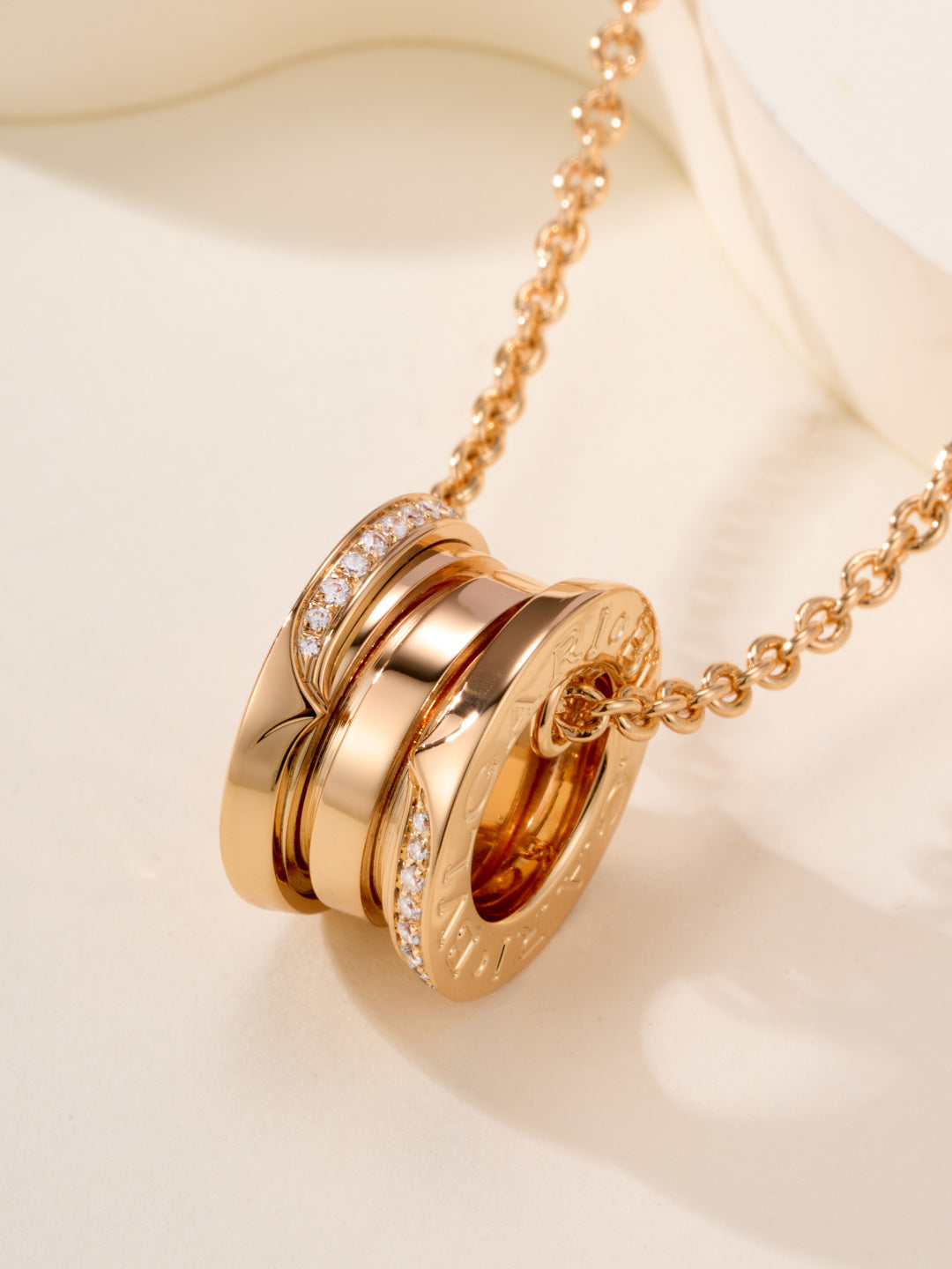 gold crystal inlaid Pendant for women - alternate angle view 6