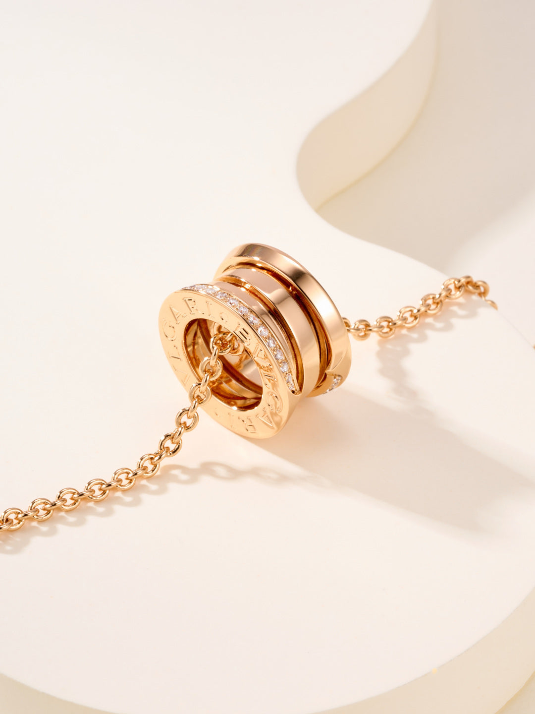 gold crystal inlaid Pendant for women - alternate angle view 7