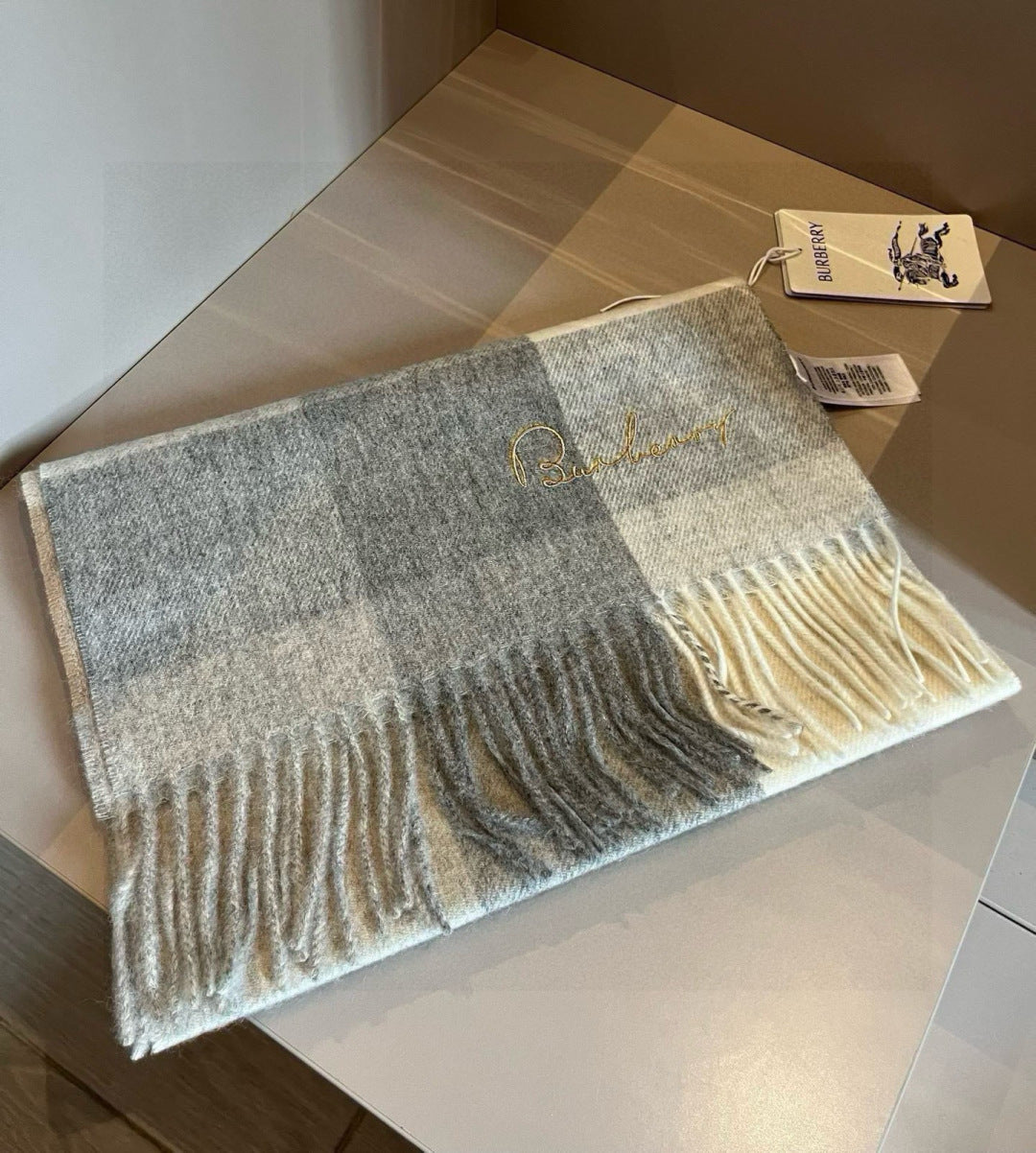 gold velvet minimalist Scarf for men - alternate angle view 6