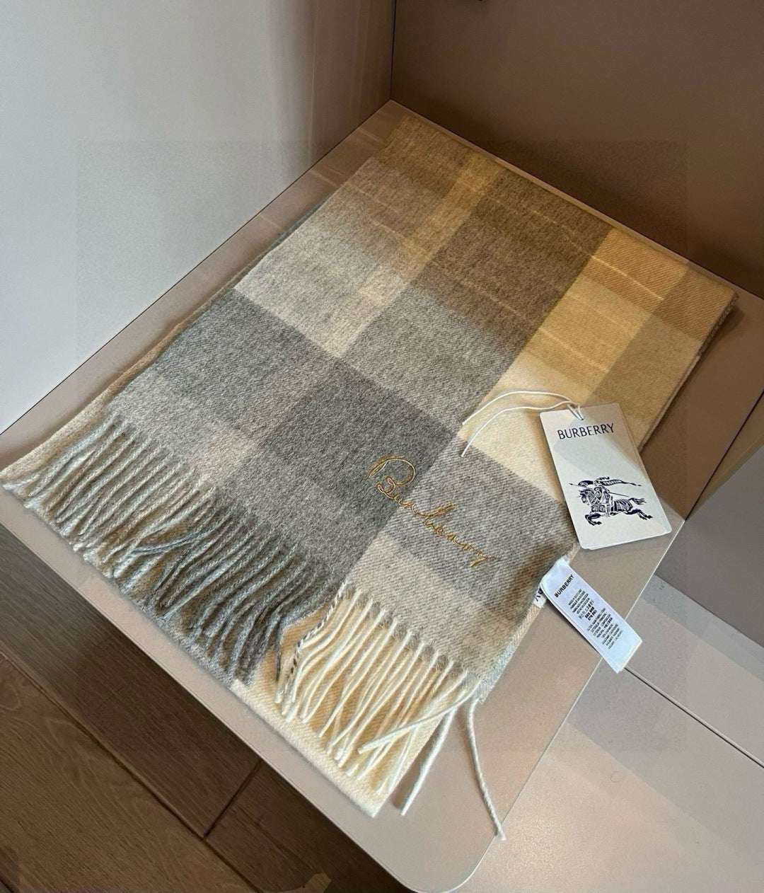 gold velvet minimalist Scarf for men - alternate angle view 4