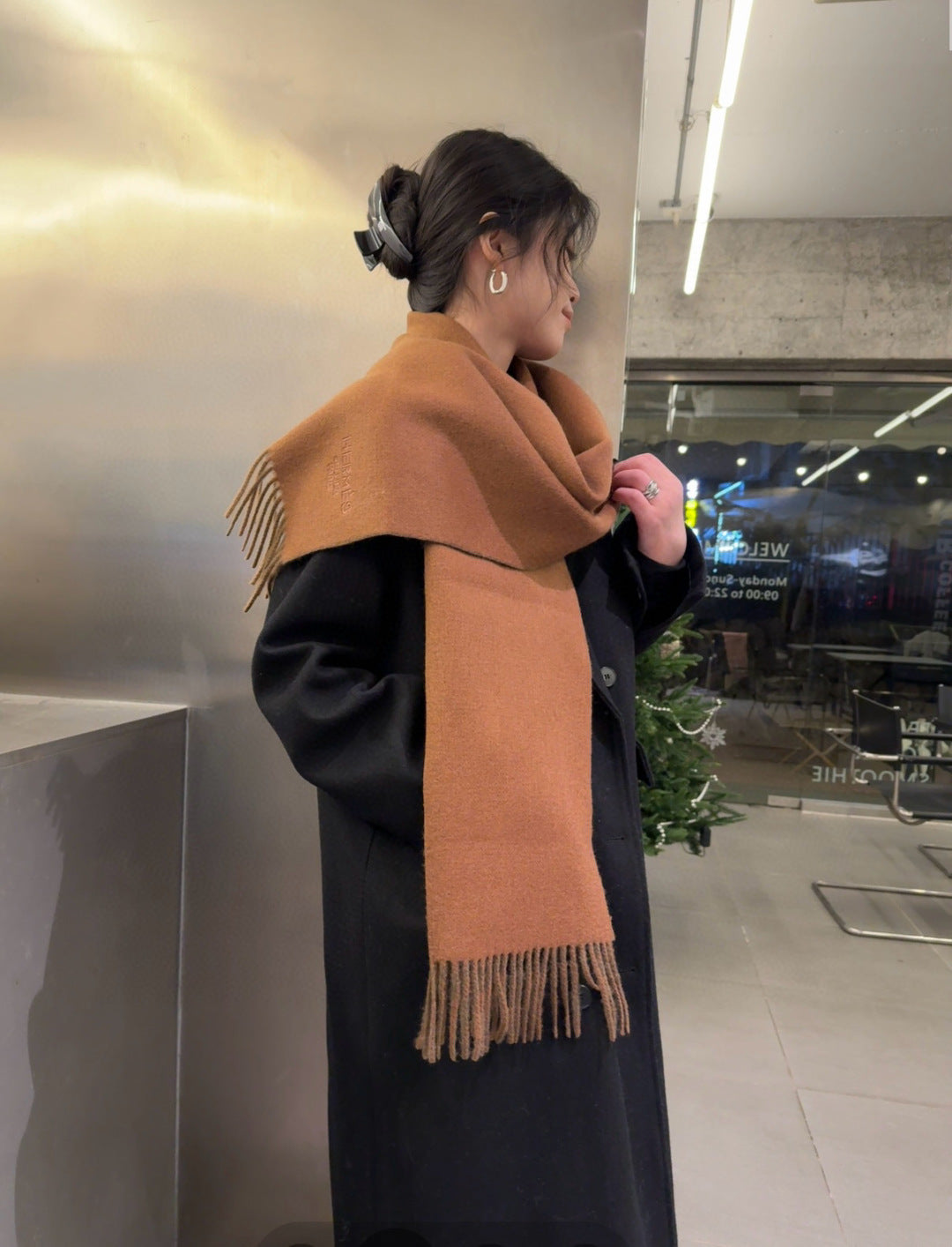 multicolor velvet Scarf for men - alternate angle view 2