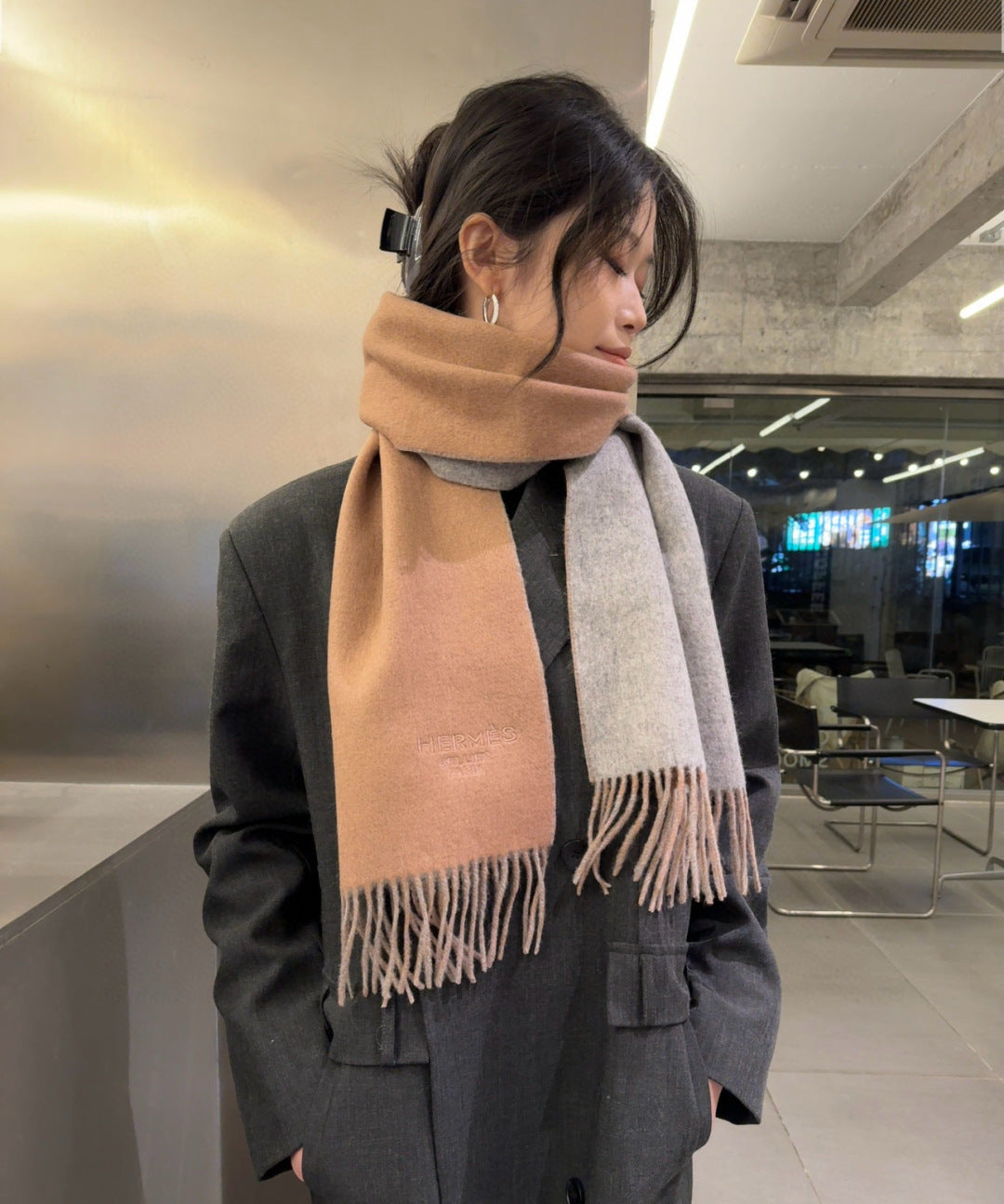multicolor velvet Scarf for men - product detail view