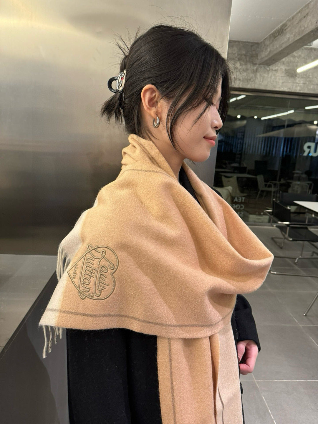 velvet elegant Scarf for women - alternate angle view 2