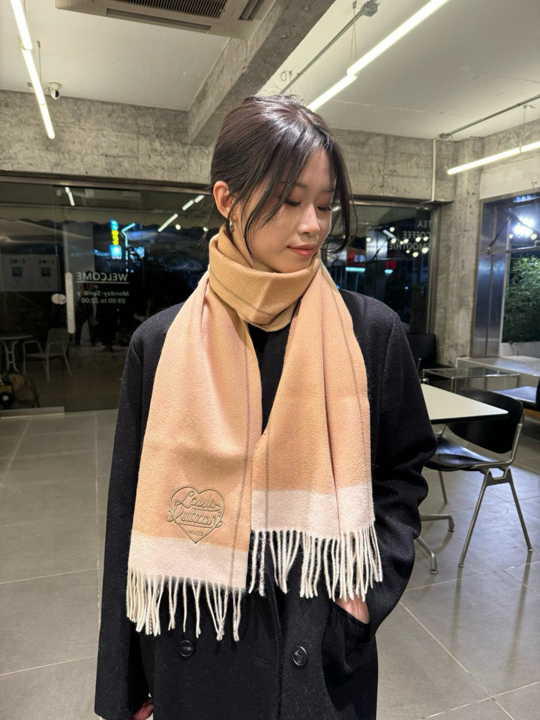 velvet elegant Scarf for women - product detail view