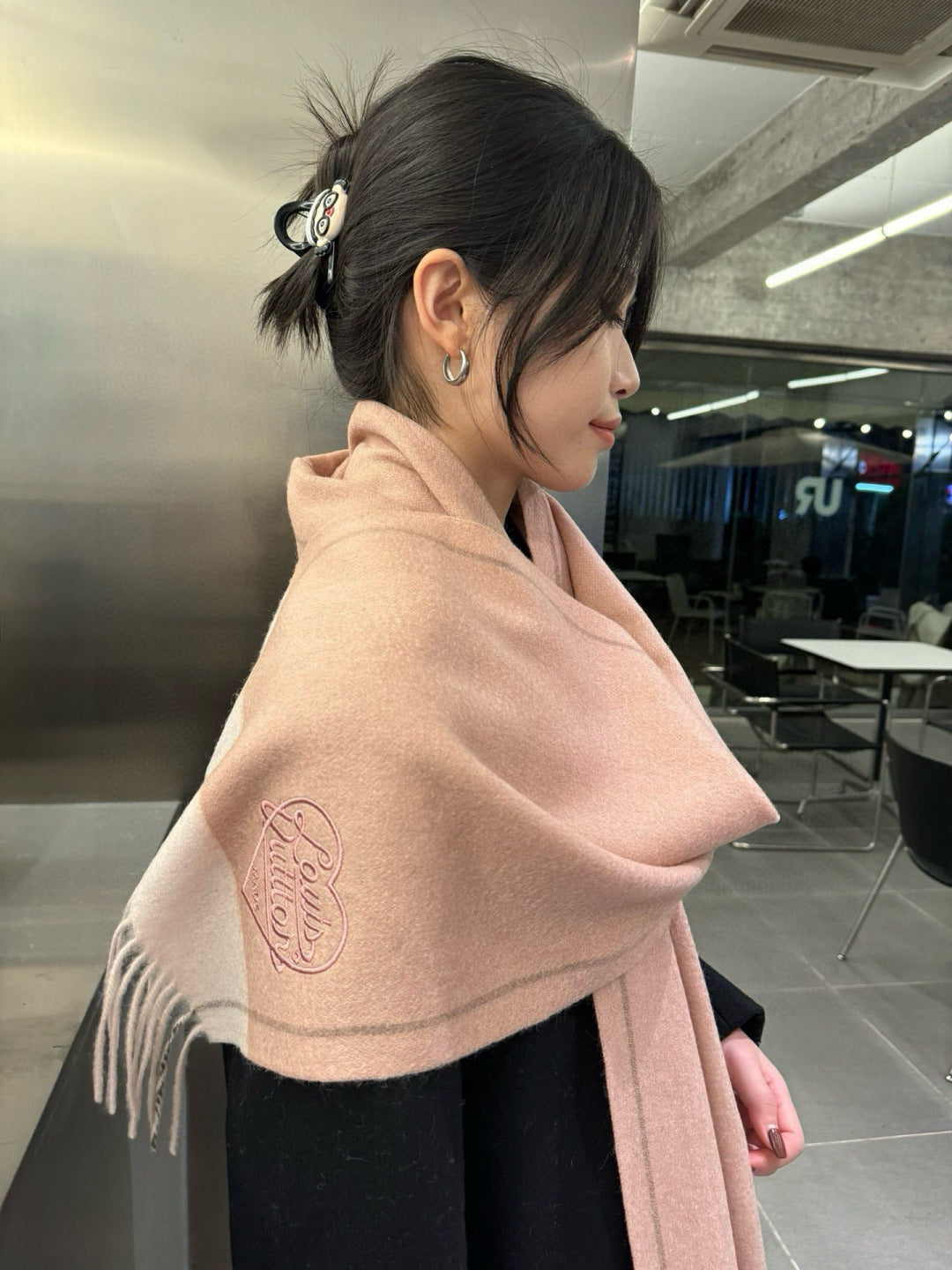 velvet elegant Scarf for women - alternate angle view 2