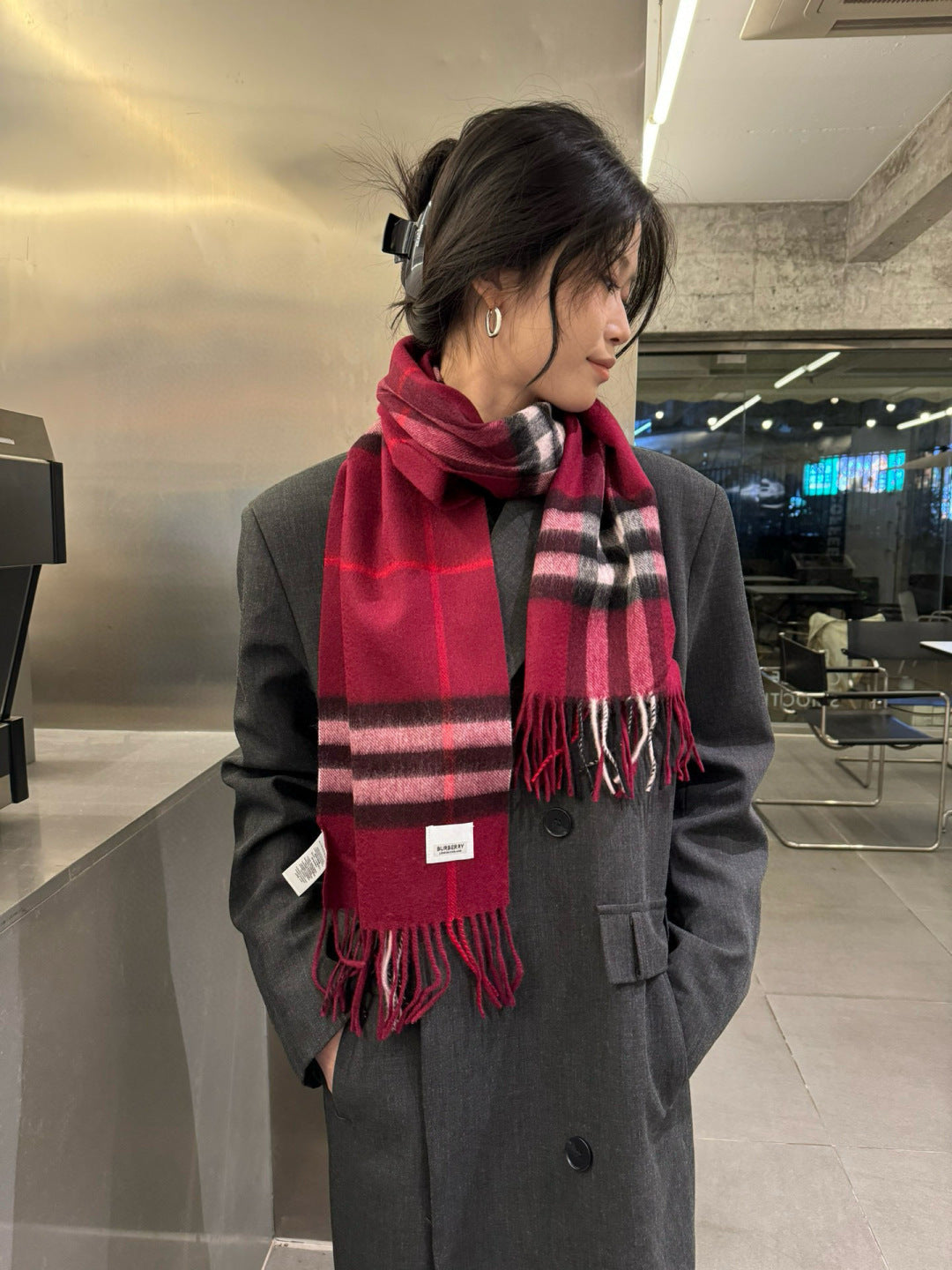 multicolor velvet luxury Scarf for women - product detail view