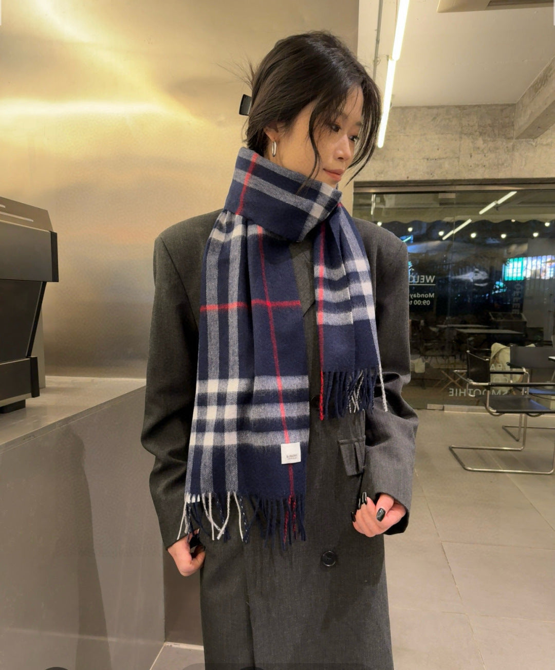 multicolor velvet luxury Scarf for women - product detail view