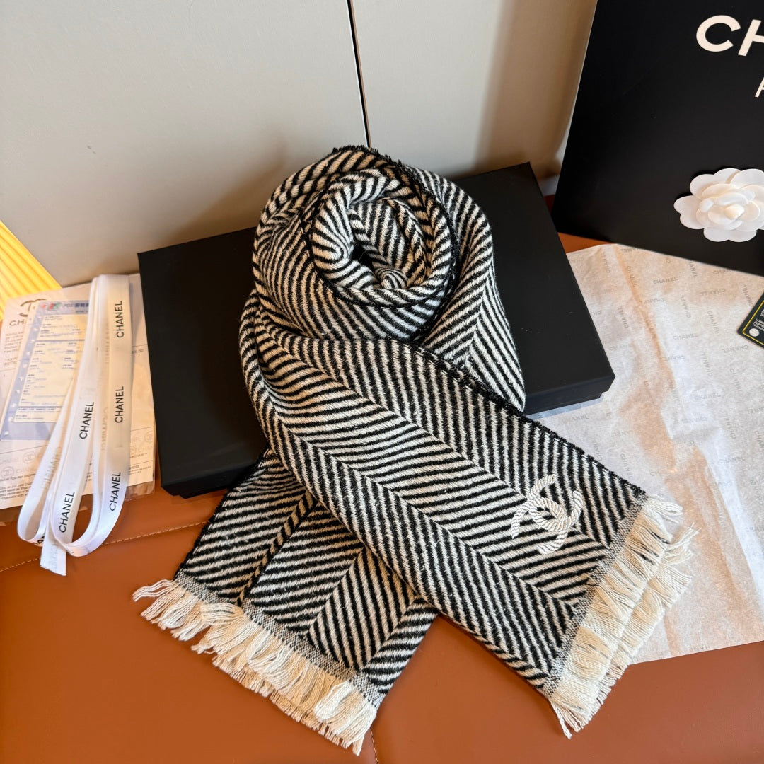 beige leather luxury Scarf for women - alternate angle view 7