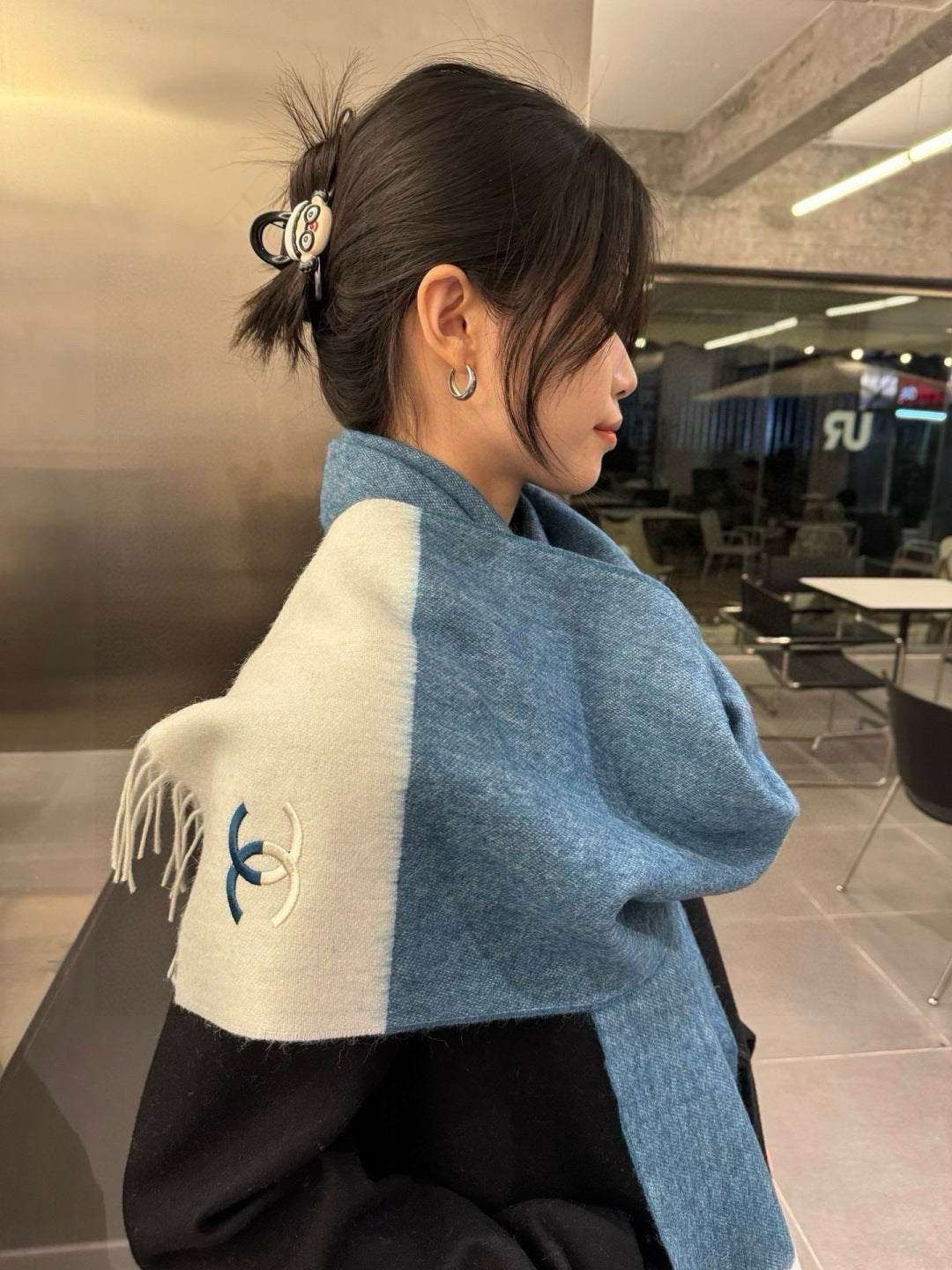 velvet elegant Scarf for women - alternate angle view 2