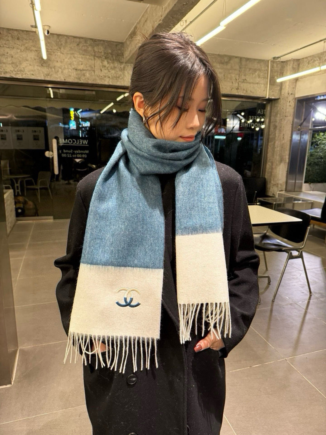 velvet elegant Scarf for women - product detail view