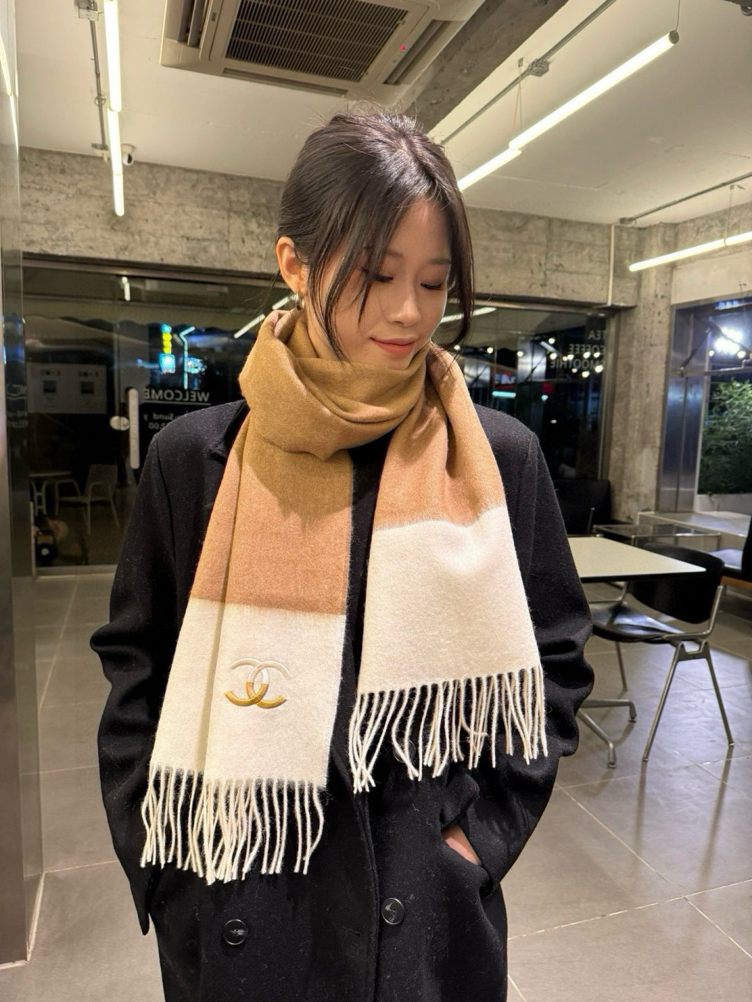 velvet elegant Scarf for women - product detail view