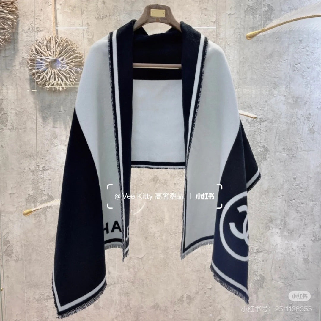black and white velvet delicate Shawl for women - product detail view
