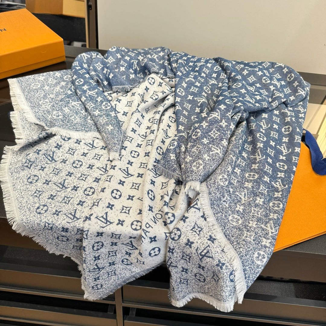 beige wool floral Shawl for women - alternate angle view 10