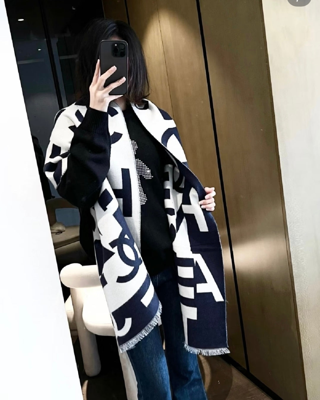 wool double c Shawl for women - product detail view