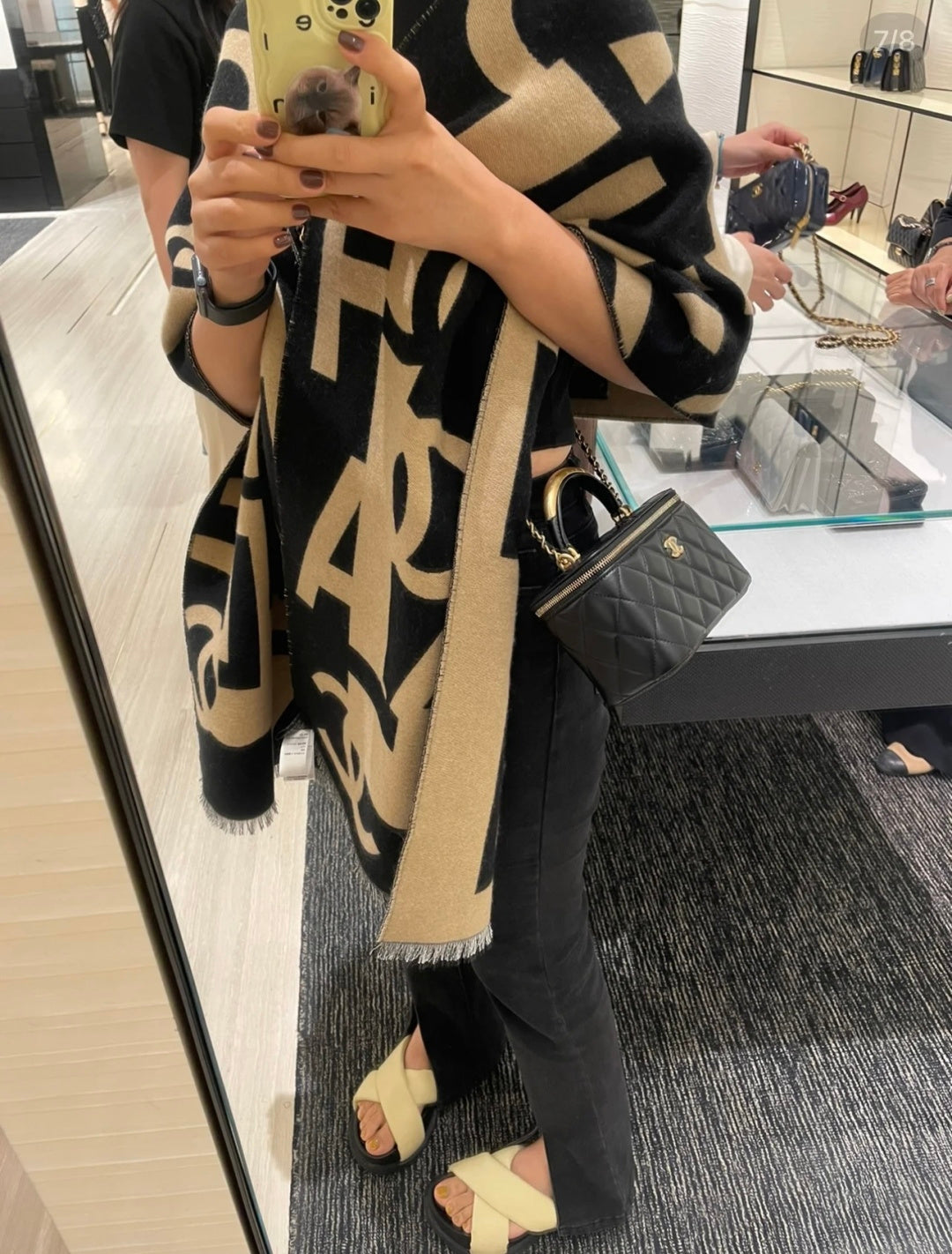 wool double c Shawl for women - alternate angle view 2