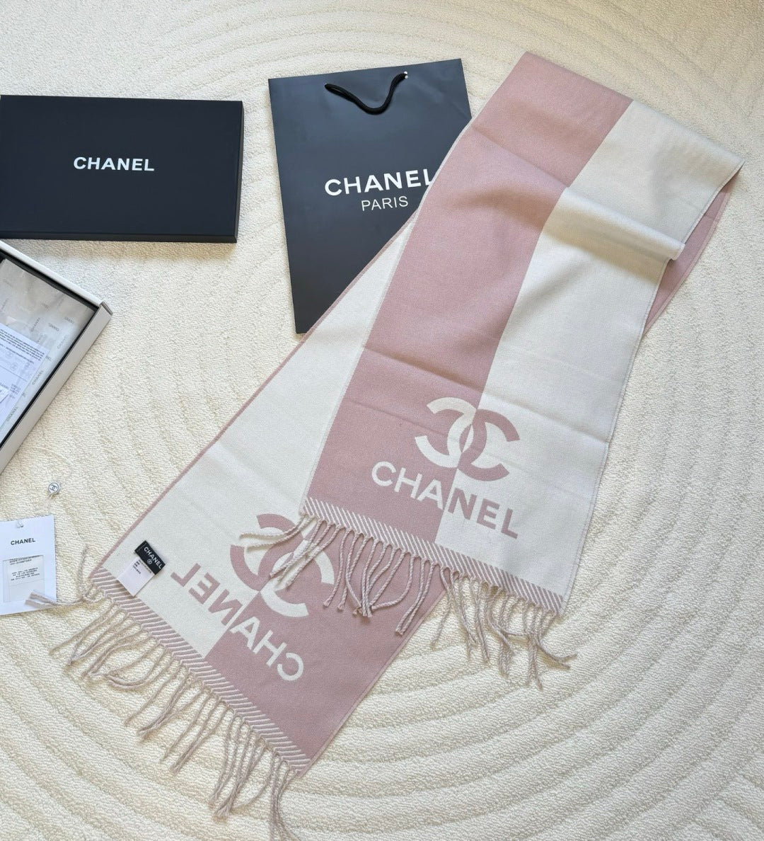 pink wool floral Scarf for men - alternate angle view 2
