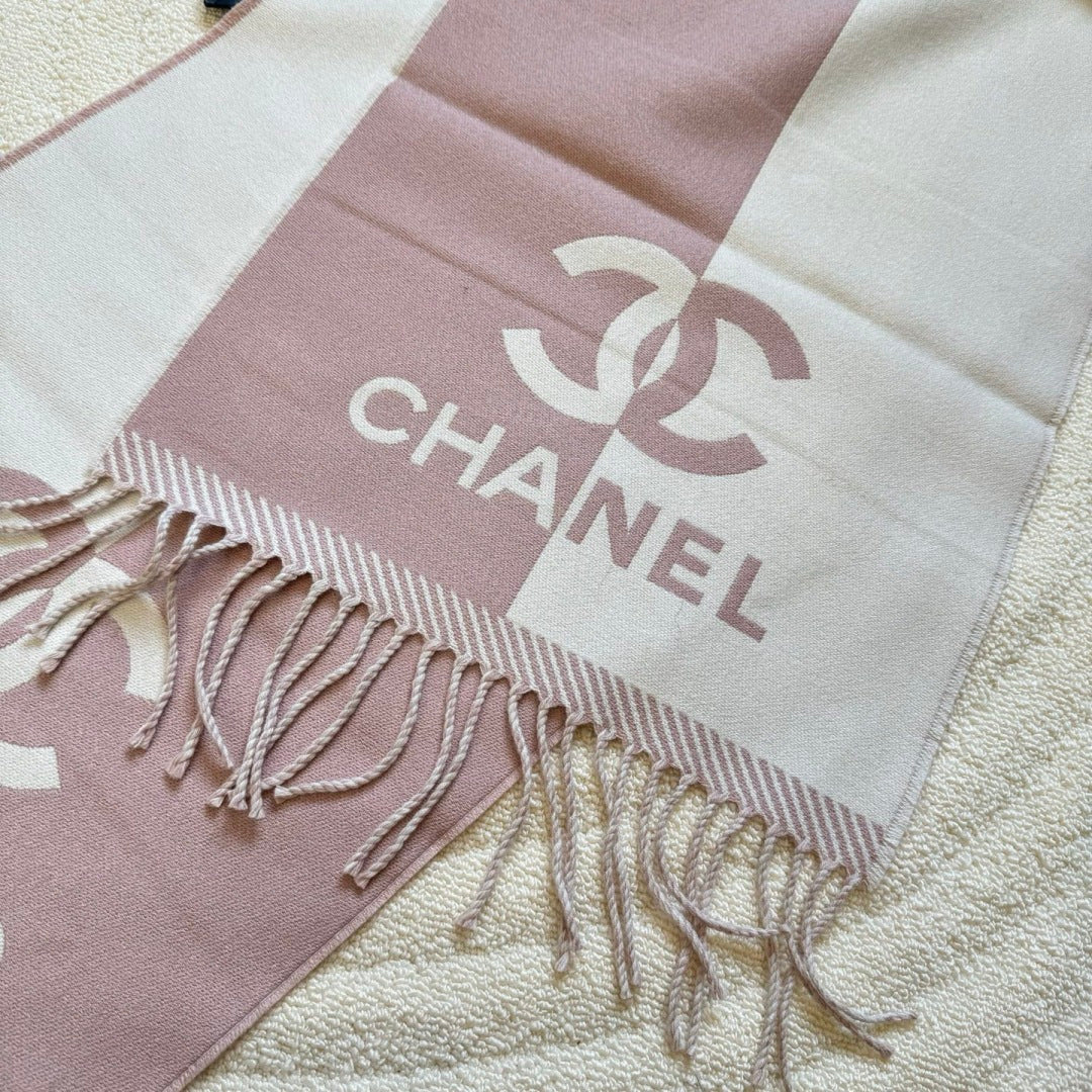 pink wool floral Scarf for men - alternate angle view 3